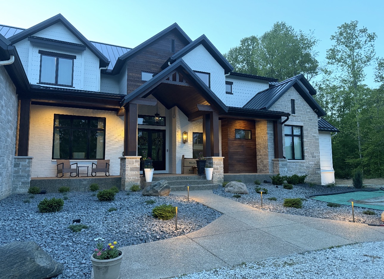 Bradley's Landscaping concrete walkway and landscape design