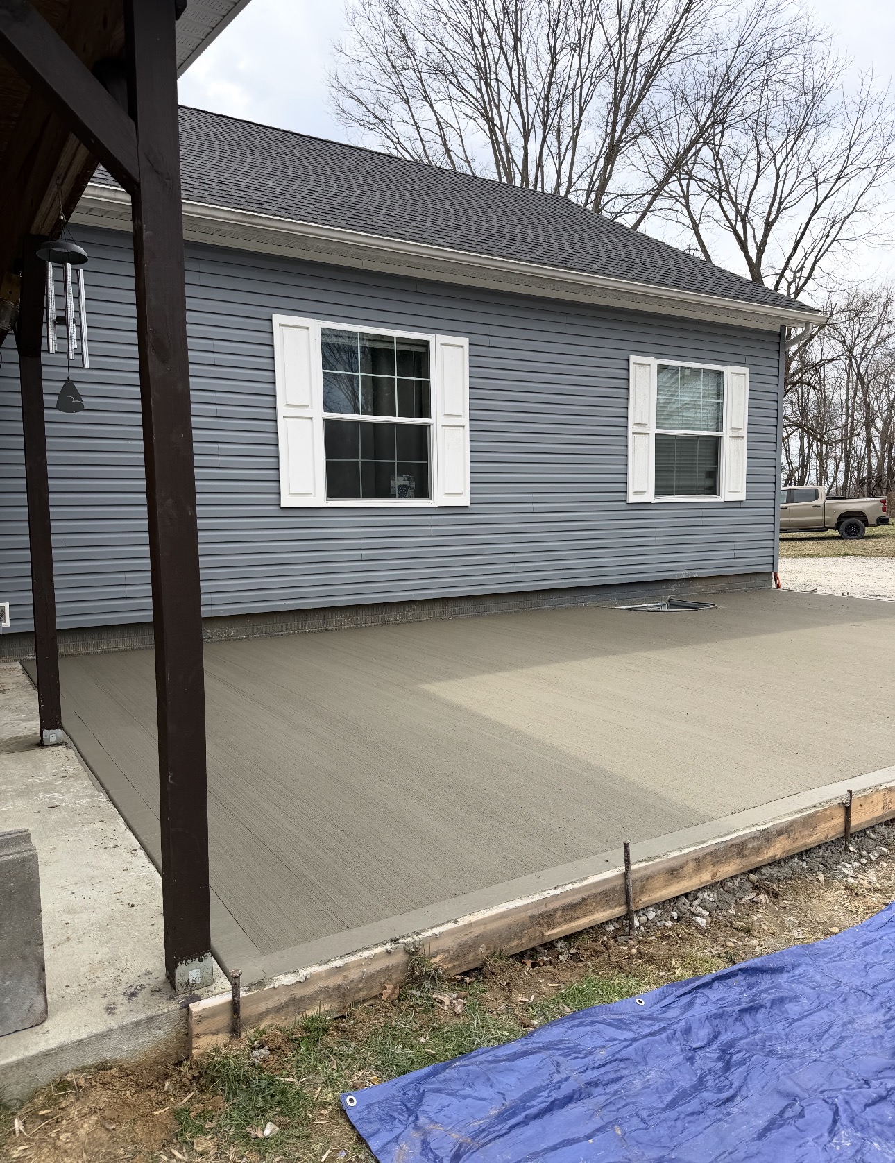 After Bradley's concrete patio install